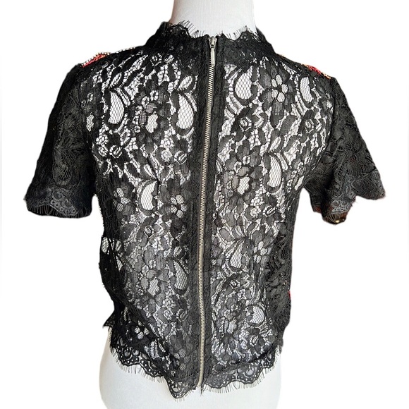 ‼️ ZARA Short Sleeve Sheer Lace Embroidered Bead Top‼️ - Picture 10 of 10